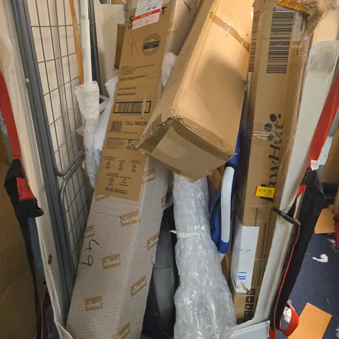 CAGE OF APPROXIMATELY 10 ASSORTED HOUSEHOLD ITEMS TO INCLUDE CLOTHES DRYING RACK, ETC - COLLECTION ONLY