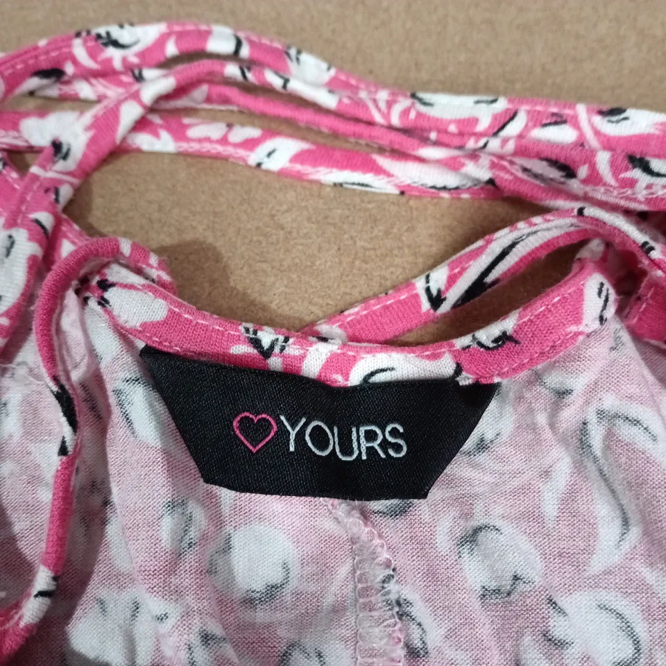 YOURS WOMEN'S PINK FLORAL DRESS – UK 20