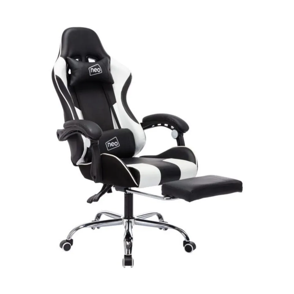 BOXED NEO WHITE LEATHER SWIVEL MASSAGE OFFICE CHAIR (1 BOX)