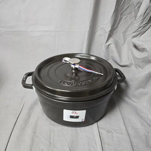 STAUB CAST IRON COCOTTE – BLACK ENAMELLED DUTCH OVEN