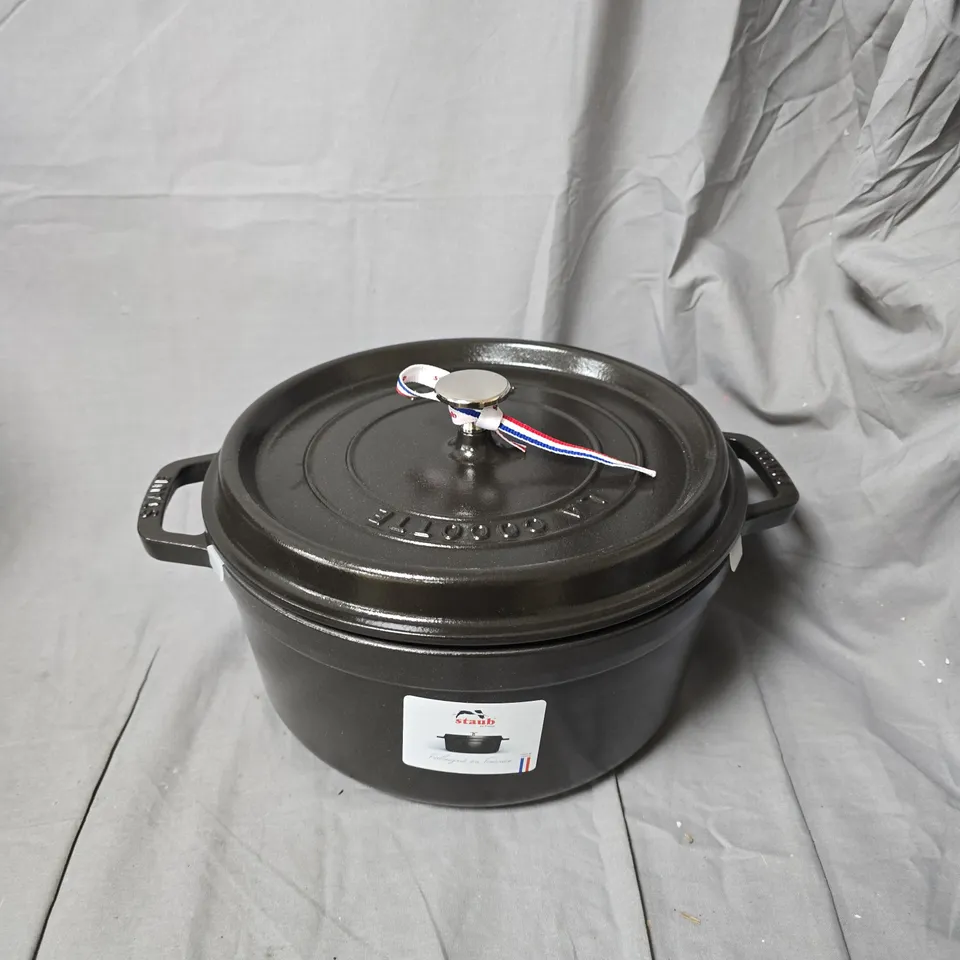 STAUB CAST IRON COCOTTE – BLACK ENAMELLED DUTCH OVEN