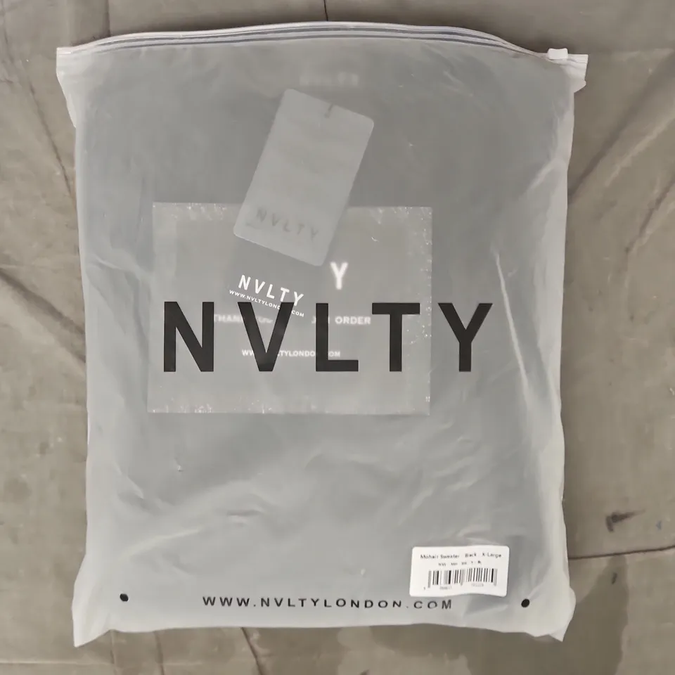 BAGGED NVLTY MOHAIR SWEATER IN BLACK SIZE XL