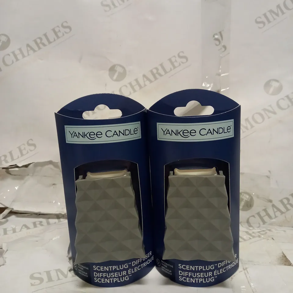 LOT OF 2 YANKEE CANDLE FACETED PATTERN SCENT PLUG