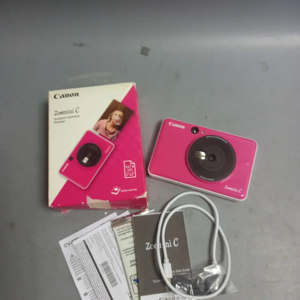 BOXED CANON ZOEMINI C INSTANT CAMERA PRINTER IN BUBBLEGUM PINK