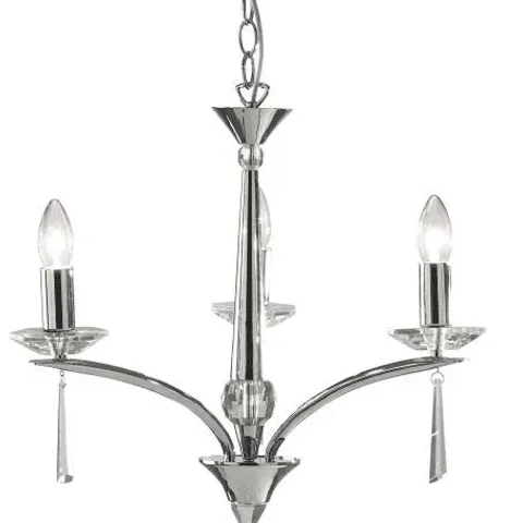 BOXED DAR LIGHTING HYPERION 3 LIGHT DUAL MOUNT PENDANT POLISHED CHROME