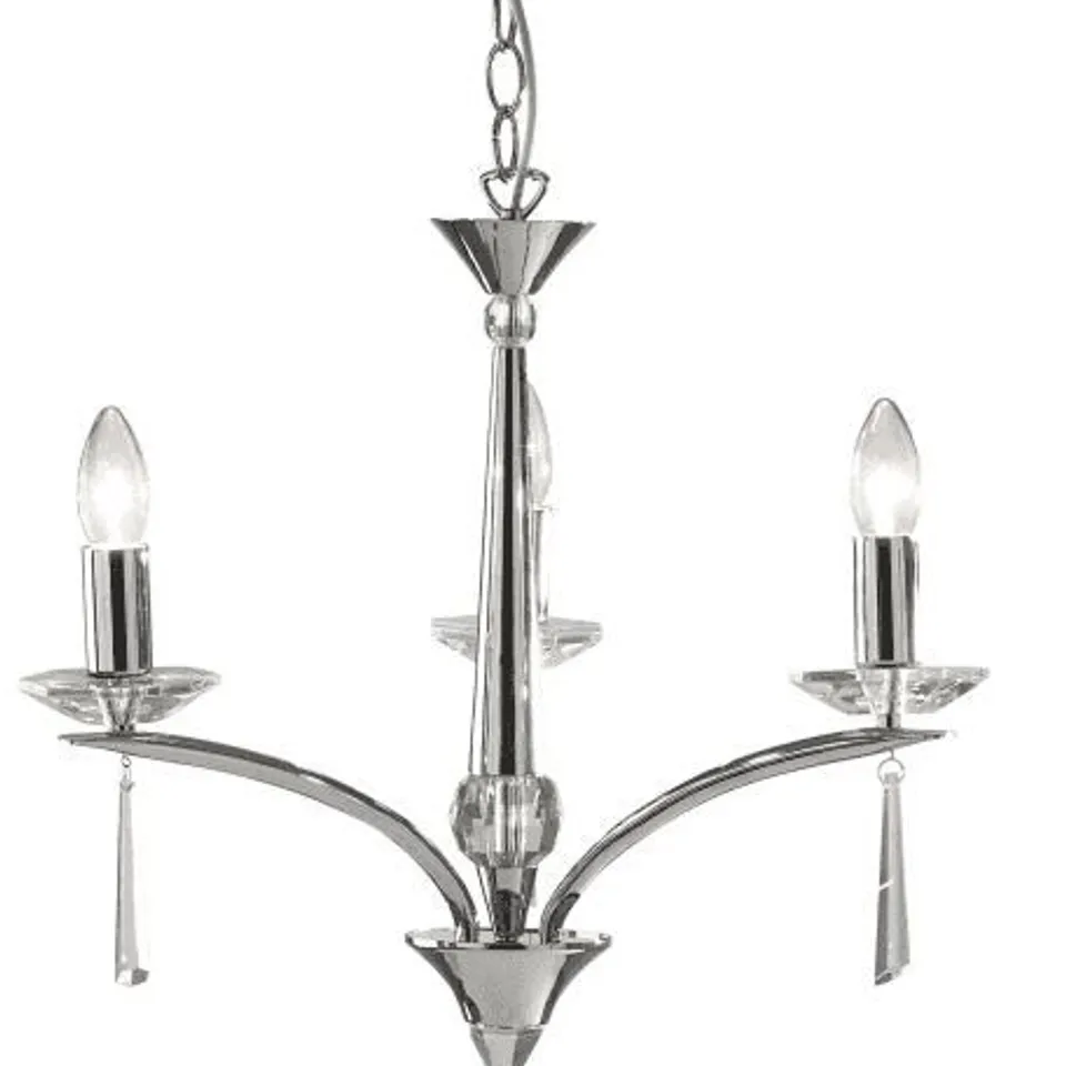 BOXED DAR LIGHTING HYPERION 3 LIGHT DUAL MOUNT PENDANT POLISHED CHROME