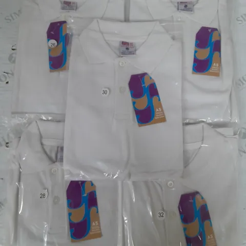 BOX OF APPROX. 40 AKIF STYLES SCHOOL WEAR BOYS POLO SHIRTS IN DIFFERENT SIZES TO INCLUDE - EU 30 - EU 28 - EU 32 ETC