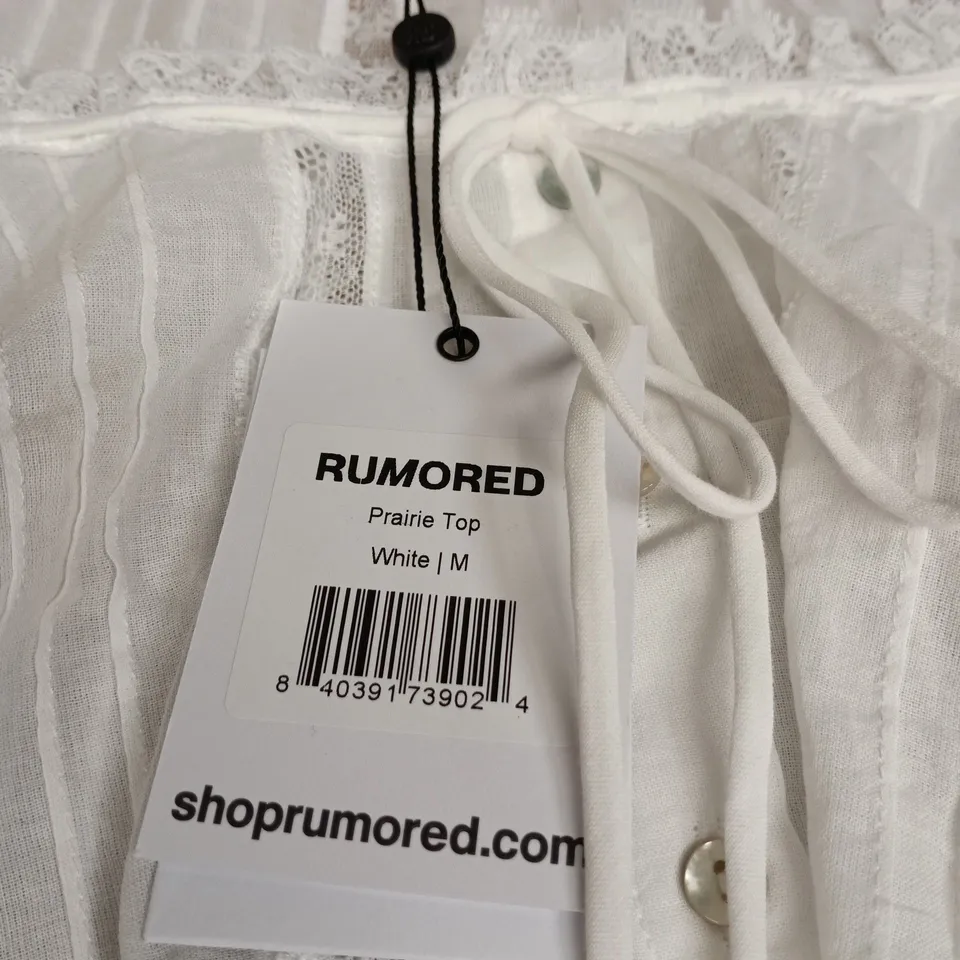RUMOURED PRAIRIE TOP WHITE MEDIUM TAGGED