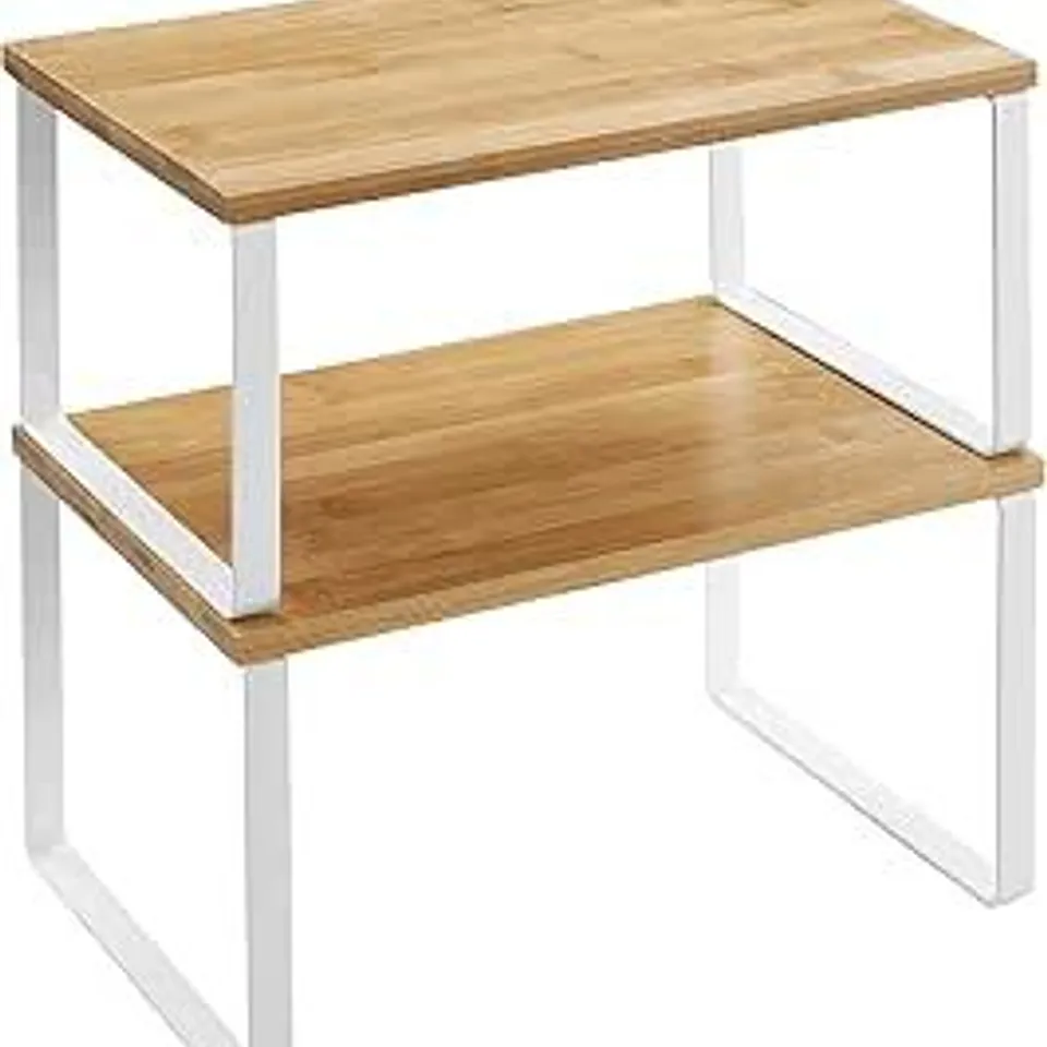 BOXED SONGMICS SPICE RACK, SET OF 2 CUPBOARD SHELF ORGANISERS