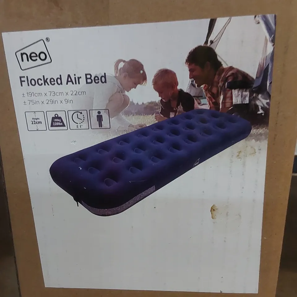 BOXED NEO FLOCKED SINGLE AIR BED 