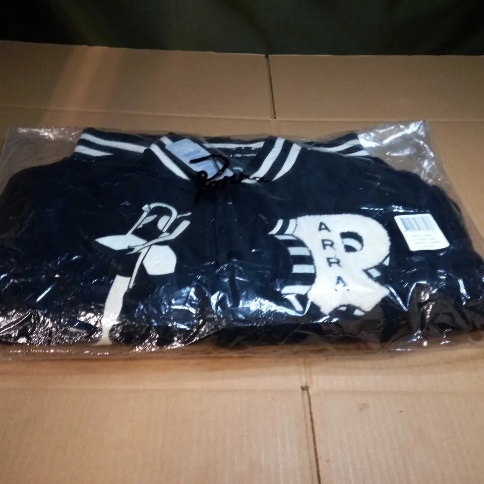 PACKAGED BLACK/WHITE CLOUDY STAR VARSITY JACKET