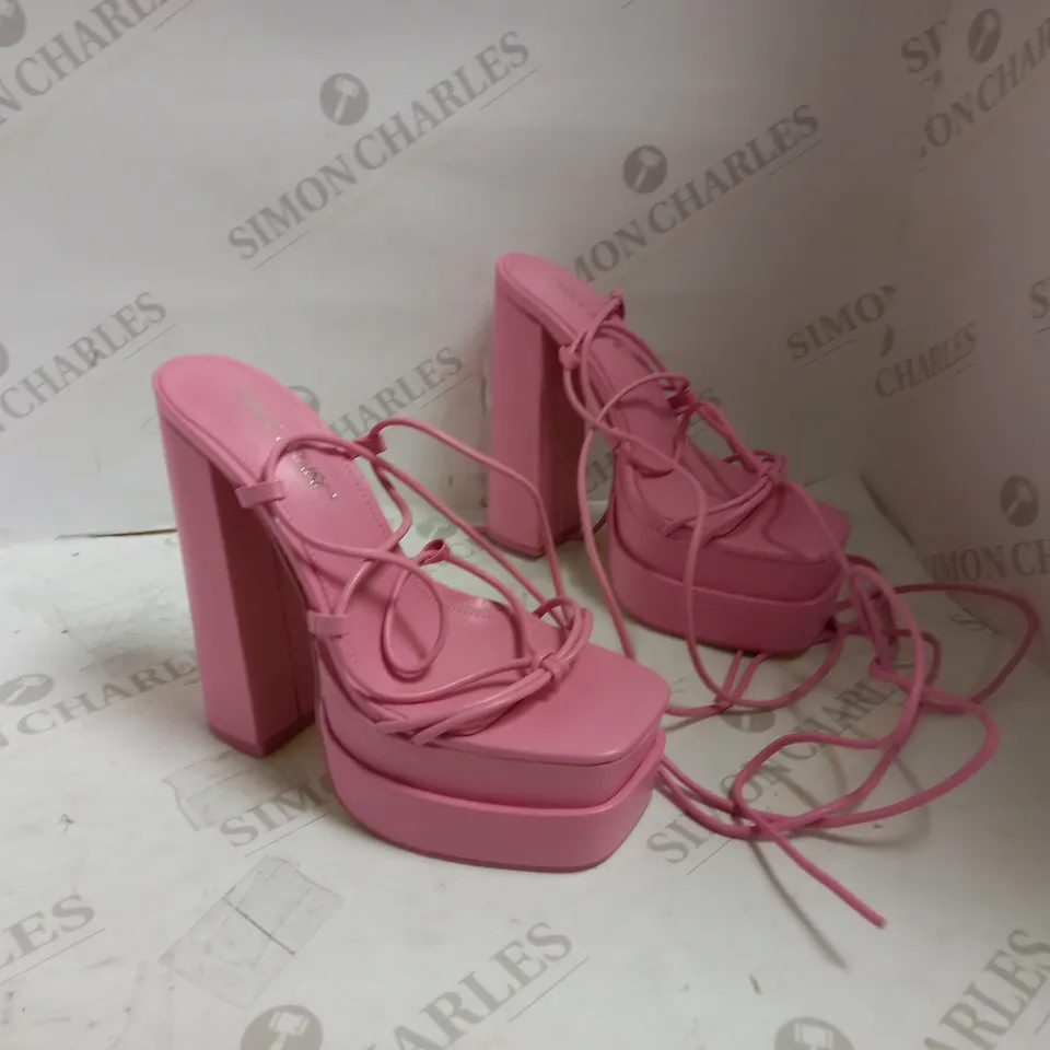 PUBLIC DESIRE PINK BLOCK HEELS - NO SIZE