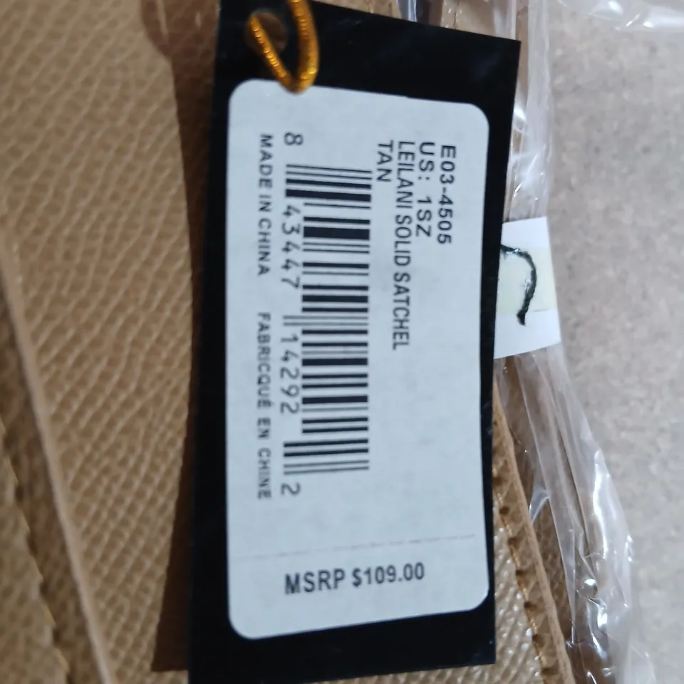 Bebe Beige Tan Solid Satchel Handbag