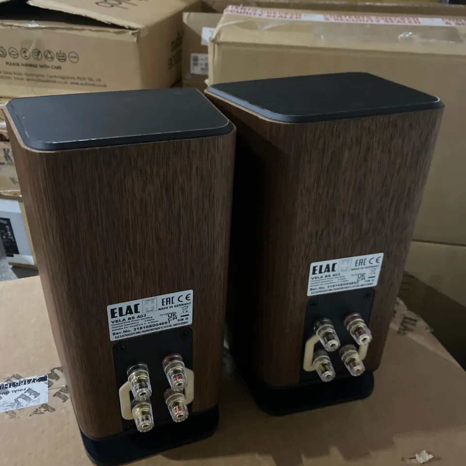 BOXED PAIR OF VELA ELAC BS 403 SPEAKERS 