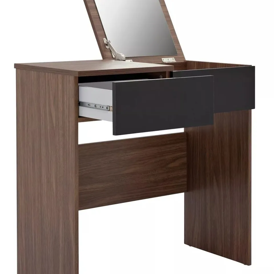BRAND NEW BOXED MALIBU DRESSER & MIRROR SET WALNUT BLACK