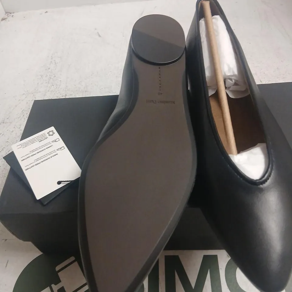 MASSIMO DUTTI BLACK LEATHER BALLERINA SHOES – UK 7 (EU 40)