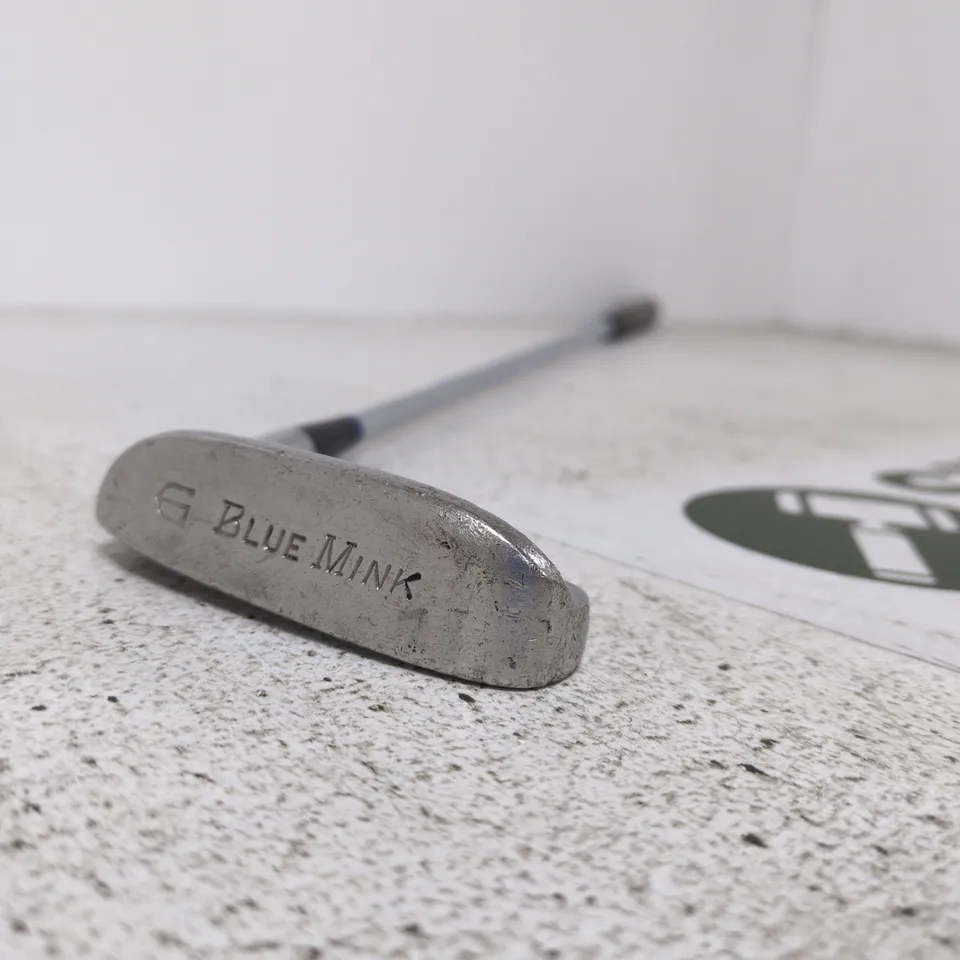 GOLF CLUB PUTTER – BLUE MINK ENGRAVED HEAD, BLACK GRIP