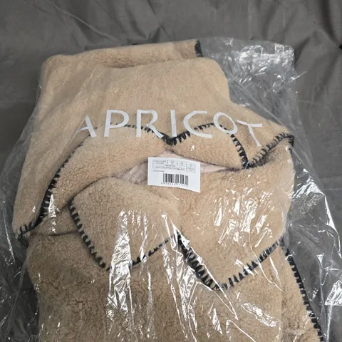 APRICOT TEDDY BLANKET STITCH EDGE JACKET – UK 12 