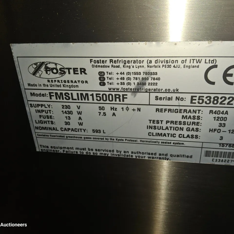 FOSTER REFRIGERATED DISPLAY UNIT Model FMSLIM 1500