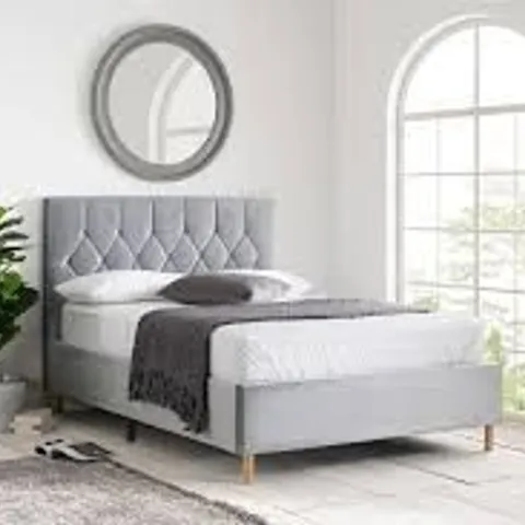 BOXED BIRLEA LOXLEY DOUBLE SIZE FABRIC BED - GREY (1 BOX)