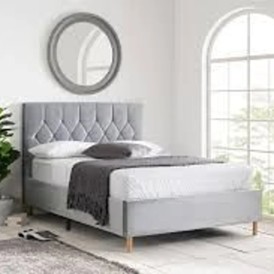 BOXED BIRLEA LOXLEY DOUBLE SIZE FABRIC BED - GREY (1 BOX)