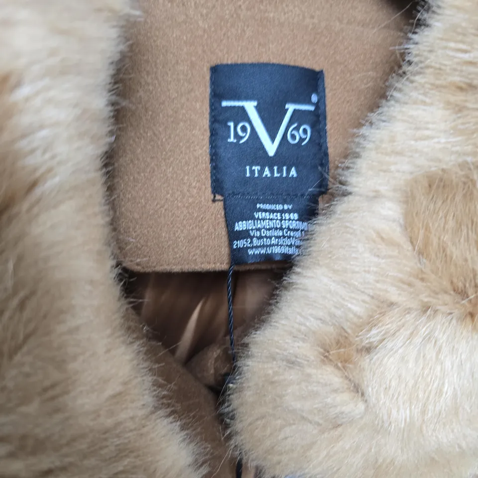 19V69 ITALIA GIACCA MEDIA CON PELLO JACKET IN CAMMELLO - XL
