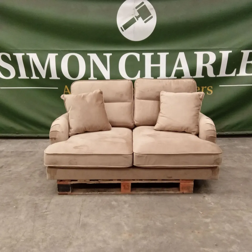 VICTORIA 2 SEATER FABRIC SOFA - MINK RRP £569