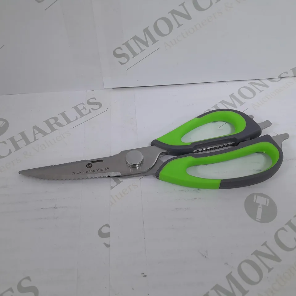 COOK'S ESSENTIALS SET OF 2 MULTI FUNCTION KITCHEN SCISSORS