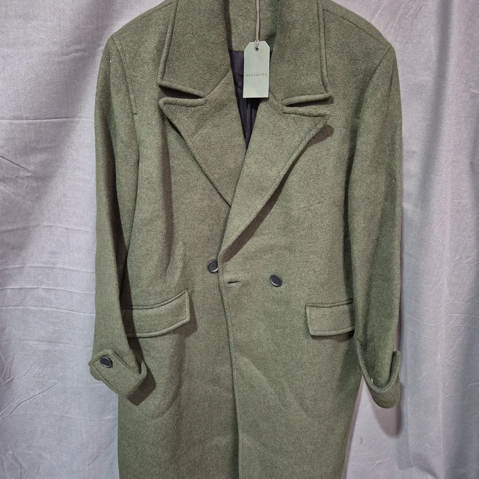 ALLSAINTS MABEL COAT IN KHAKI GREEN SIZE 16