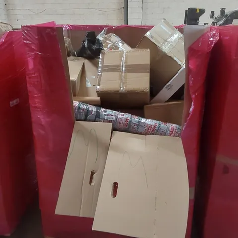 PALLET OF ASSORTED HOUSEHOLD GOODS AND PRODUCTS TO INCLUDE; BOXED FURNITURE ETC
