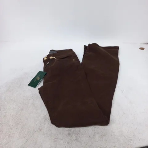 HOLLAND COOPER HIGH RISE FLARED JEANS – CHOCOLATE, UK SIZE 10L
