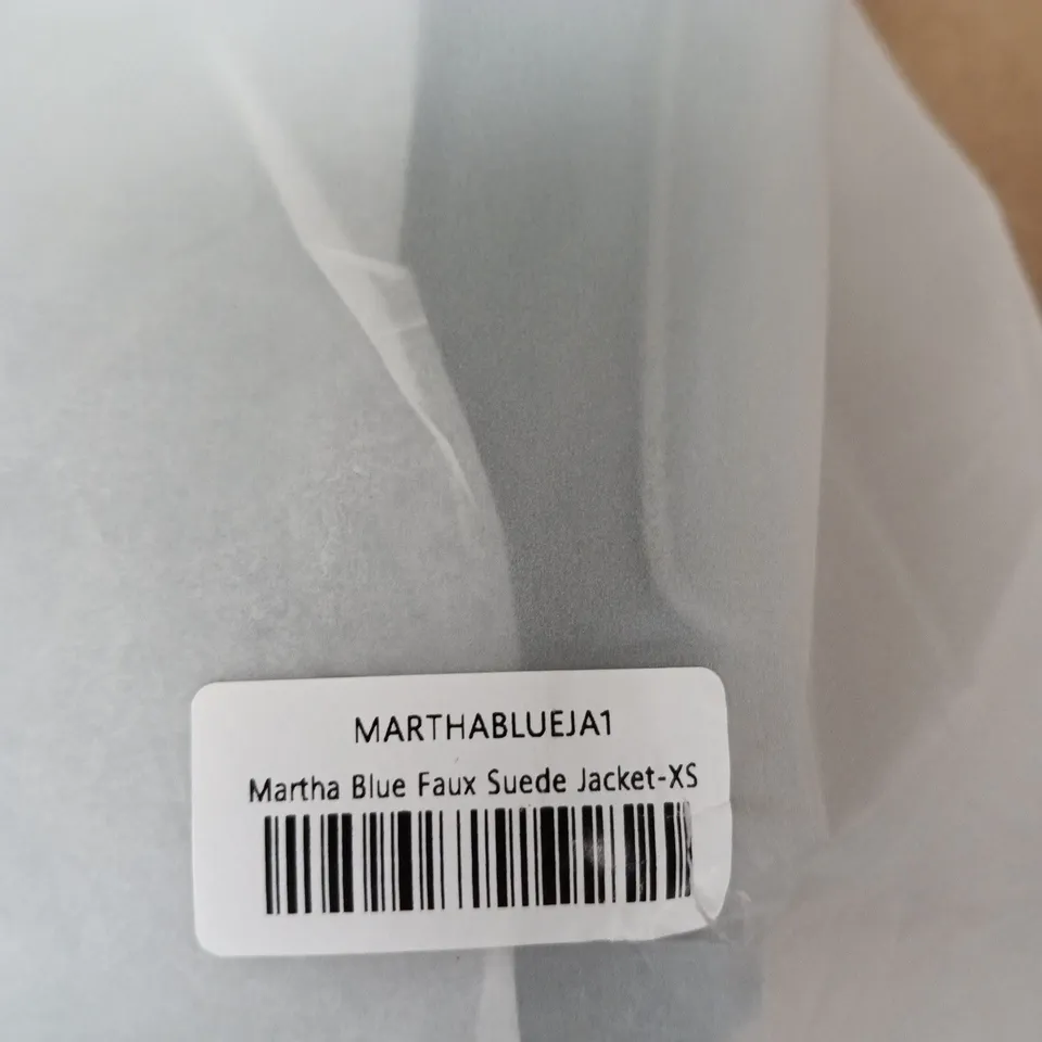 MARTHA BLUE FAUX SUEDE JACKET XS