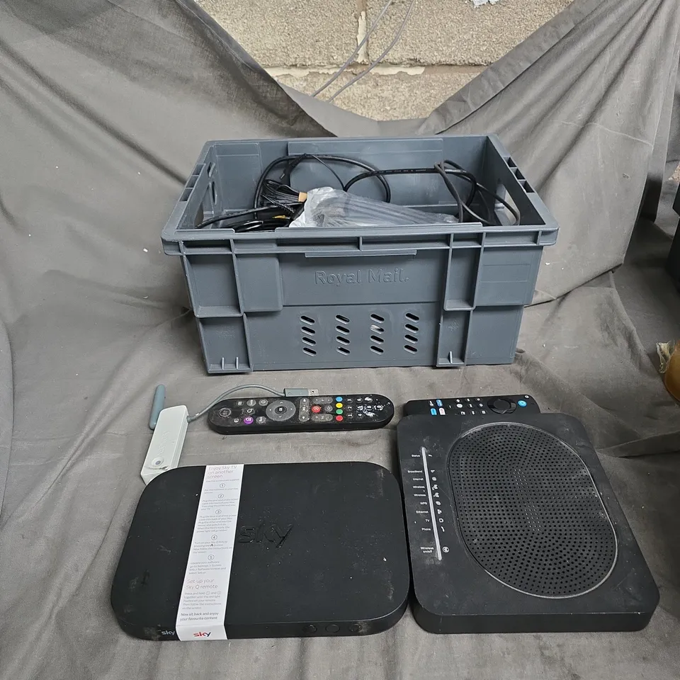 APPROXIMATELY 8 ITEMS OF ELECTRICL GOODS INLUDING SKY A SKY BOX XBOX 360 WIFI DONGLE AND A AMAZON FIRE STICK REMOTE . 