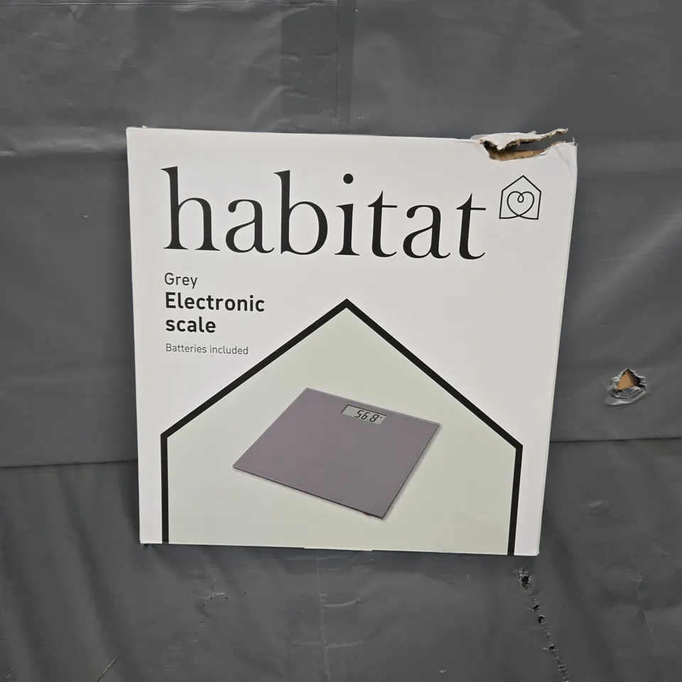 BOXED HABITAT GREY ELECTRONIC SCALE 