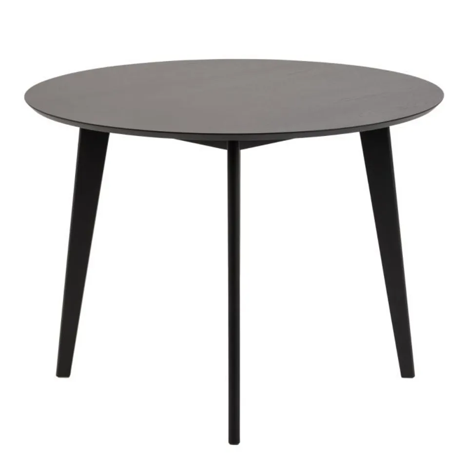 BOXED ROXBY ROUND DINING TABLE IN BLACK 105CM