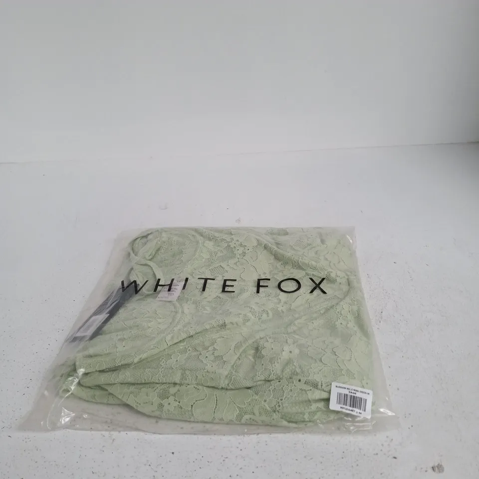 WHITE FOX BLOSSOM BELLE MAXI DRESS – SAGE – UK SIZE M (MEDIUM)