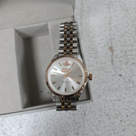 VIVIENNE WESTWOOD TIME MACHINE WATCH – TWO-TONE STAINLESS STEEL BRACELET (BOXED)