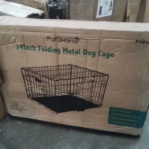 BOXED 24INCH FOLDING METAL DOG CAGE
