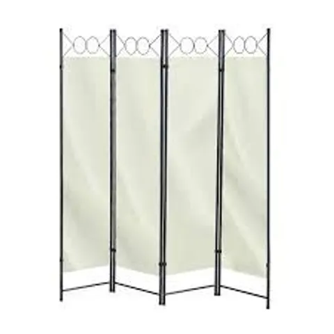 BOXED CLIPOP 4-PANEL ROOM PROTECTIVE SCREENS, FOLDING PANEL DIVIDER SCREEN MOVABLE PROTECTIVE SEPARATOR PARTITION WALL FURNITURE FOR LIVING ROOM BEDROOM AND OFFICE (BEIGE)