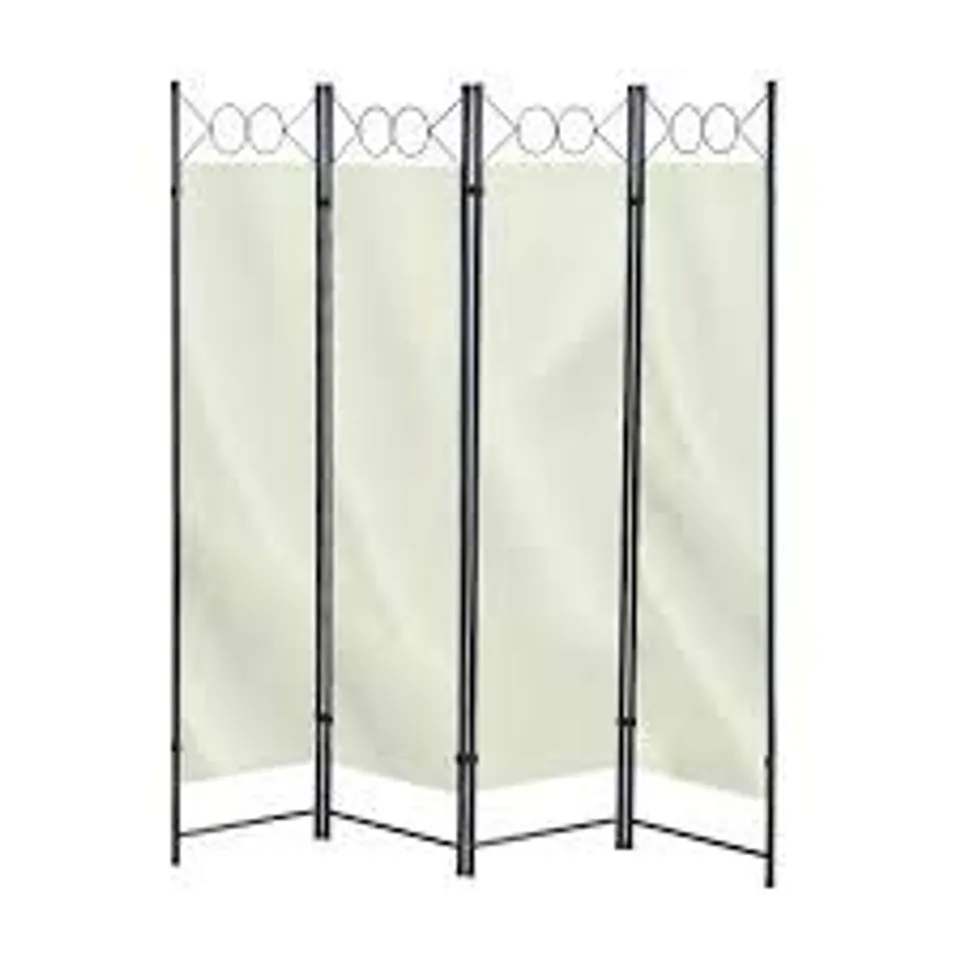 BOXED CLIPOP 4-PANEL ROOM PROTECTIVE SCREENS, FOLDING PANEL DIVIDER SCREEN MOVABLE PROTECTIVE SEPARATOR PARTITION WALL FURNITURE FOR LIVING ROOM BEDROOM AND OFFICE (BEIGE)