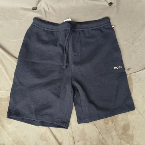 BOSS WAFFLE SHORTS IN NAVY SIZE MEDIUM