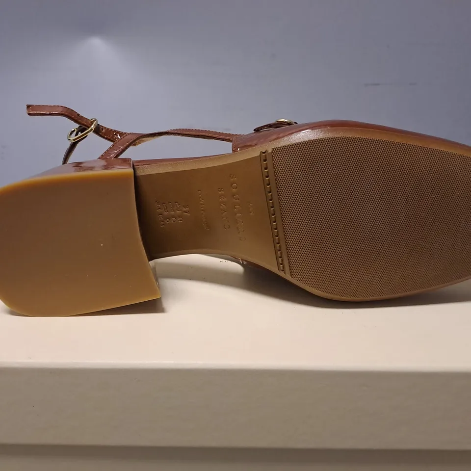 BOXED SEZANE BROWN WEDGE SMART SHOES - UK 4