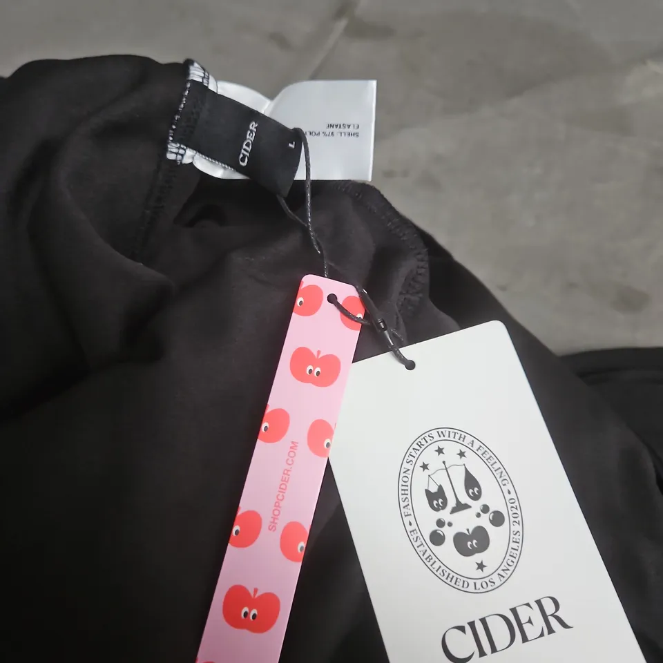 CIDER BLACK SLEEVELESS BELTED DRESS, UK SIZE L