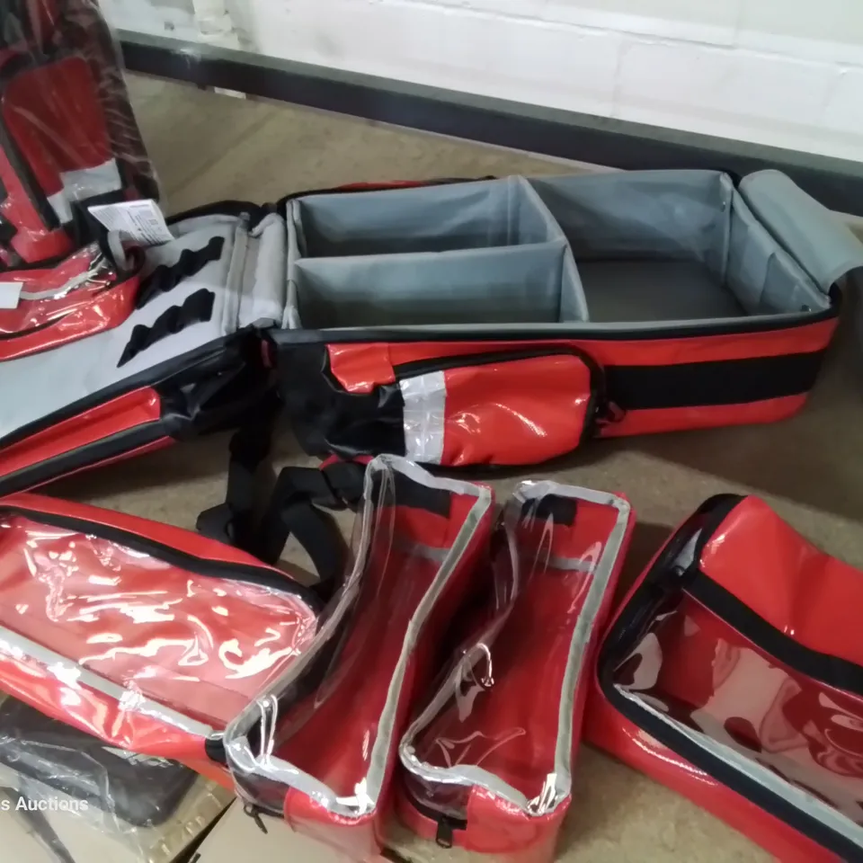 TWO BRAND NEW WATERPROOF RED MEDICAL BACK PACKS