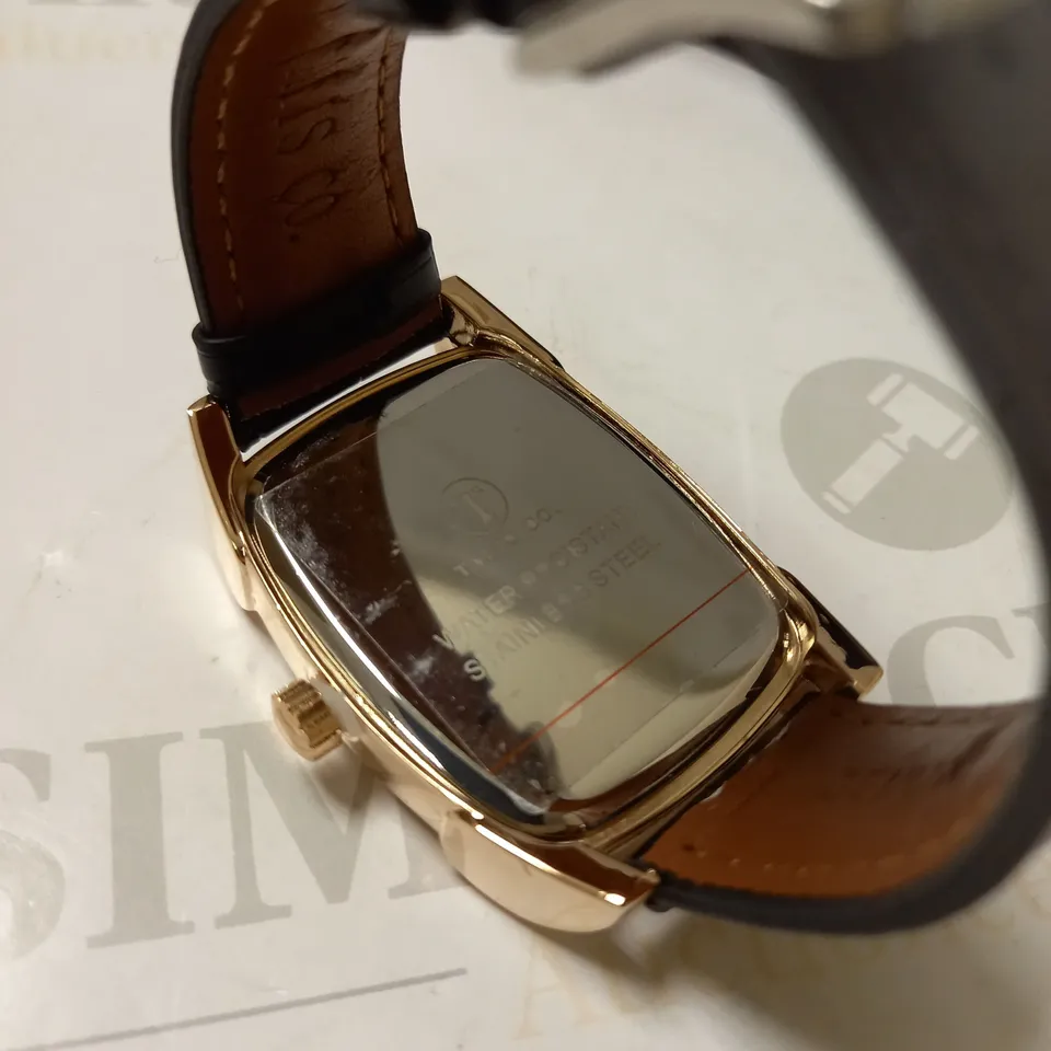 TALIS CO DATE DIAL BLACK CROC LEATHER STRAP WRISTWATCH RRP £550