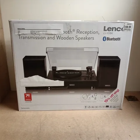 LENCO LS-101BK TURNTABLE WITH BLUETOOTH SPEAKERS – BOXED