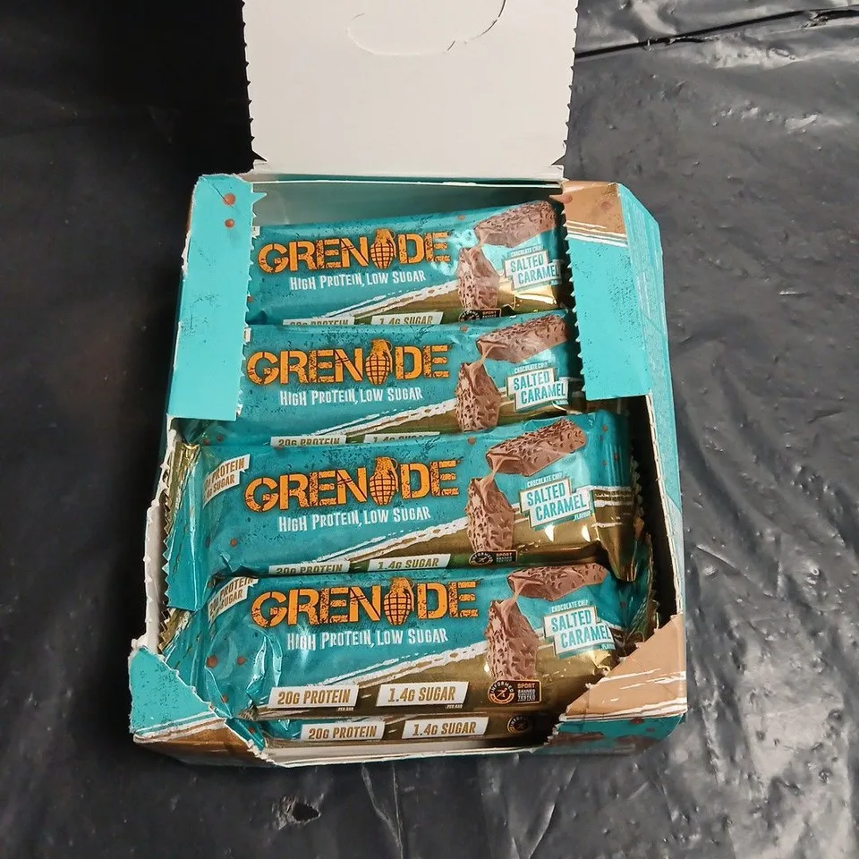 GRENADE HIGH PROTEIN PROTEIN BARS – SALTED CARAMEL 12X60