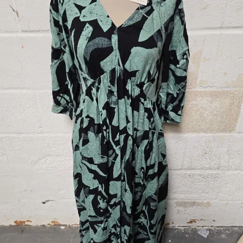 THE WHITE STUFF LUCY MAXI DRESS - GREEN MULTI - SIZE 10