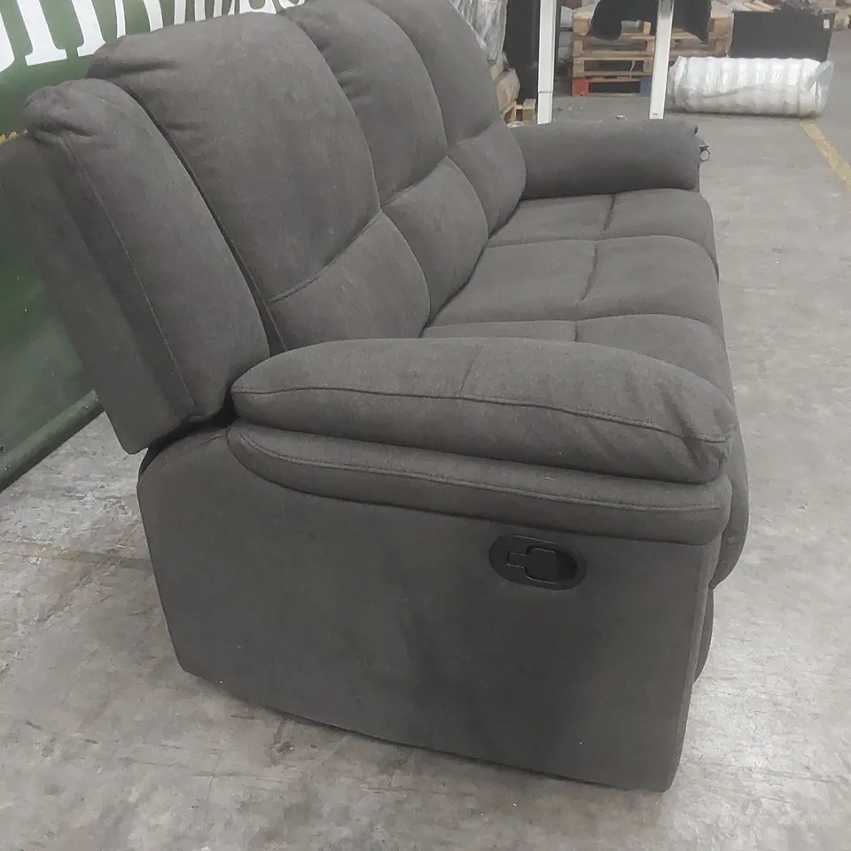 QUALITY DESIGNER ALBION CHENILLE 3 SEATER HIGH BACK MANUAL RECLINER SOFA