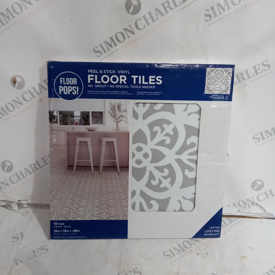 BOXED UNBRANDED FLOOR TILES MEDINA - 10 TILES - 12IN X 12IN X 0.6IN